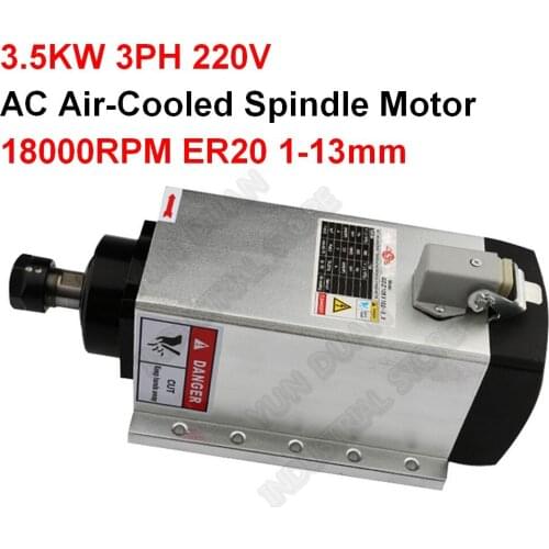 Changsheng 3.5KW 5HP 220V ER20 1-13mm AC Spindle Motor Air Cooled Mounting flange bracket for CNC Engraving machine Router wood
