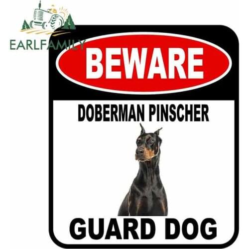 EARLFAMILY 13cm x 11cm BEWARE DOBERMAN PINSCHER GUARD DOG Car Sticker Cover Scratches Composite Sign Pet Dog Decal