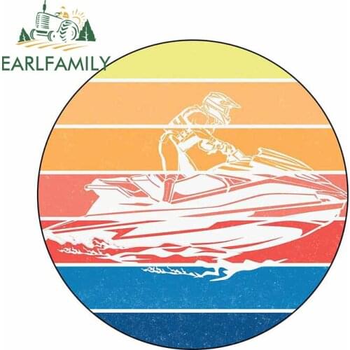 EARLFAMILY 13cm x 12.8cm for Airship Wave Decal Bumper Motorcycle Refrigerator Car Stickers Windshield Waterproof Vinyl Car Wrap