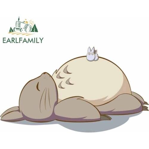 EARLFAMILY 13cm x 7.6cm for My Neighbor Totoro Car Stickers Vehicle Personality Refrigerator Laptop Decoration Window Decal
