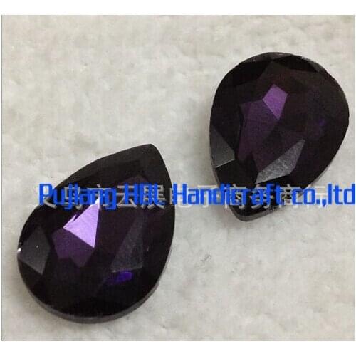 Deep Amethyst Tear Drop PointBacked Glass Lovely Beads Crystal Fancy Rhinestone