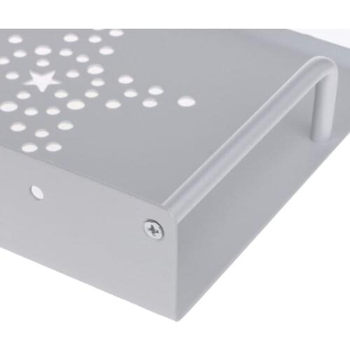 H7JA Wall Mount Storage TV Box Router Shelf Set-top Box Bracket Holder Mini PC DVD Player Stand Rack Aluminum Single-layer Space