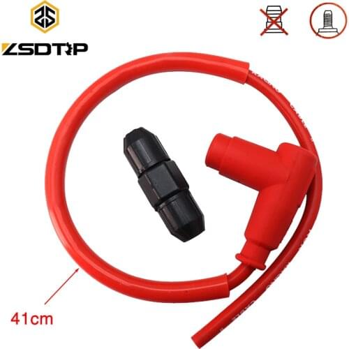 ZSDTRP Motorcycle Ignition Coil Spark Plug Iridium Power Cable Wires Cap Cover For For ATV Dirt Pit Bike Scooter