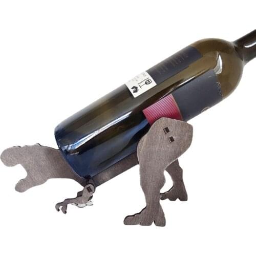 Creative Dinosaur Shape Red Wine Racks Wooden Holder For Grape Wine Kitchen Bar Accessories Table Decoration Wine Bottle Stand