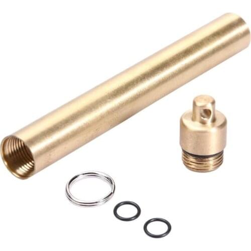 Brass Airtight Watertight Storage Container Dry Box Seal Bottle Case Capsule Pill Fob Emergency Medicine Match Toothpick Holder