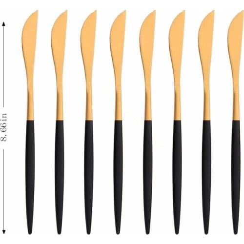 8pcs Dinner Knifes Stainless Steel Cutlery Set Matte Complete Dinnerware Kitchen Silverware Tableware Sets Eco Friendly Flatware