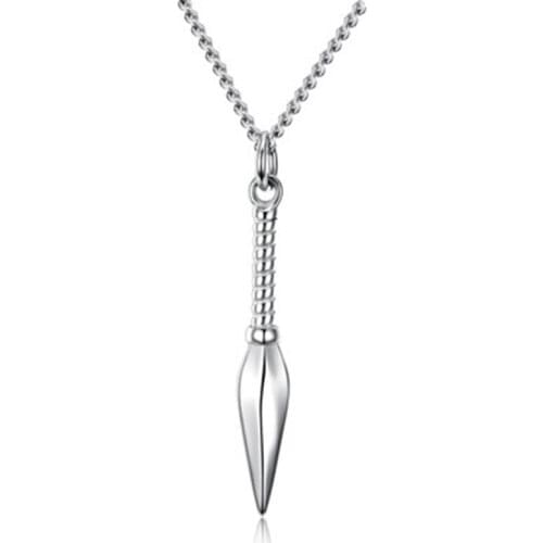 2019 Fashion New Spear Pendant Necklace Men Gold Silver Color Stainless Steel Chain Necklace for Men Trendy Jewelry Gift