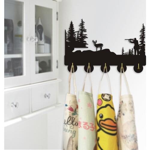 1Piece Hunting Man Cave Rustic Hooks Wall Door Clothes Coat Hat Hanger Whitetail Deer Kitchen Bathroom Animals Towel Hooks