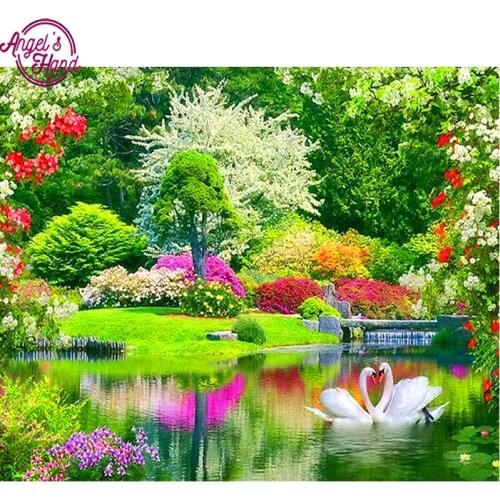 Full Square Diamond 5D DIY Diamond Painting landscape lake Embroidery Cross Stitch Rhinestone Mosaic Painting Decor Gift
