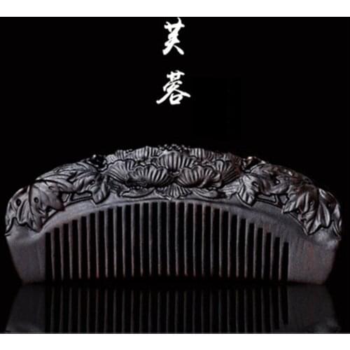 Professional Health Care Comb Anti-static Massage Black Sandalwood Comb Handmade Hair Brush Wedding/ Birthday Gift Freeshipping