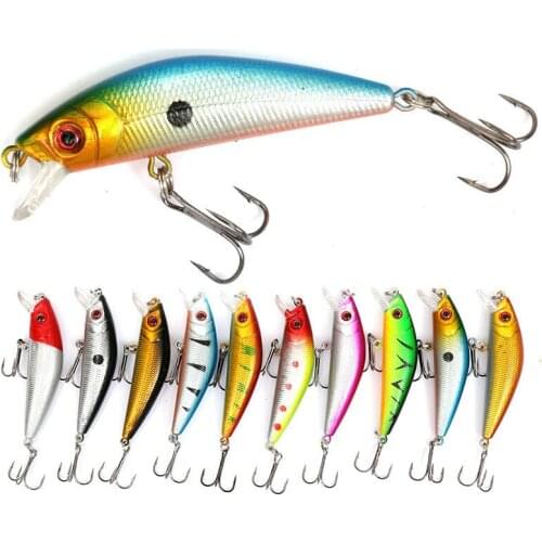 1pcs Minnow Fishing Lure 70mm 7.6g 3D Eyes Crankbait Wobbler Artificial Plastic Hard Bait Fishing Tackle