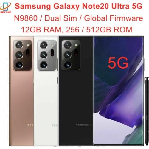 Samsung Galaxy Note20 Ultra 5G N9860 Dual Sim 12GB RAM 256GB/512GB Octa Core 6.9" Snapdragon 102MP+12MP+12MP Original Cell Phone