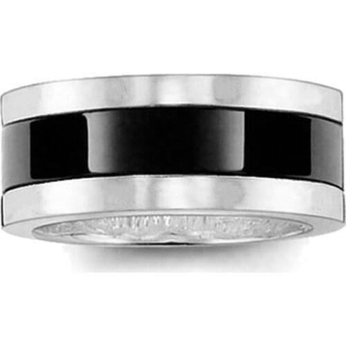 Silver Black Line Band Eternity Love Rings Fit Party, 2018 Timeless Glam Thomas Style Ring Jewelry Bijoux Gift for Women Men