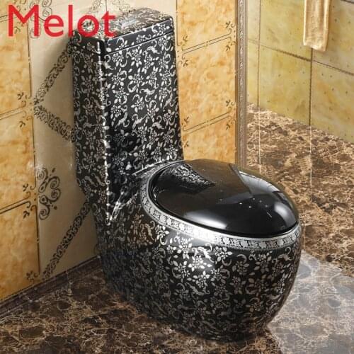 Silver toilet black toilet ultra-vortex retro toilet anti-smelling home creative ceramic Nordic toilet