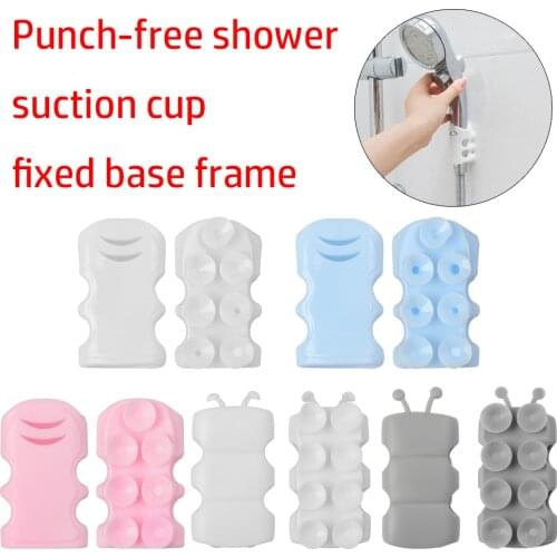 Reusable Shower Bracket Punch-free Bathroom Hooks Adjustable Removable Durable Tool Suction Cup Shower Head Holde 2021 New Hot
