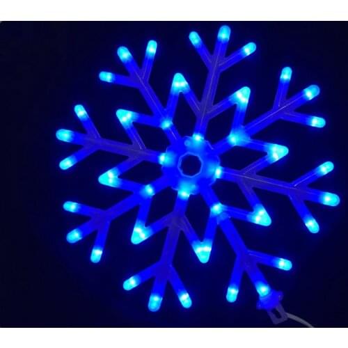 40led Snowflakes LED fairy String Light snow flake rope light motif Christmas Xmas tree Lights Bracket decoration 220V-BLUE