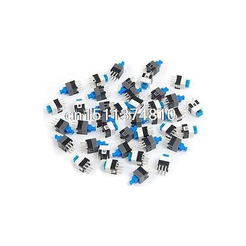 40pcs 7 x 7mm PCB Latching Tactile Tact Push Button Switch Locking 6 Pin
