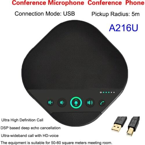 Omnidirectional microphone coverage 5m usb echo cancellation Web Conference USB Microphone Speaker