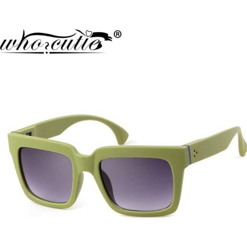 WHO CUTIE 2020 Retro Square Sunglasses Women Men Brand Vintage Green Red Frame Gradient Lens 90S Design Sun Glasses Sunnies S197