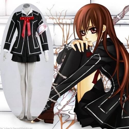 Athemis Female Outfits Vampire Knight Yuki Cosplay Costumes Casual Dress Suit Black School Uniform Sexy Pleated Skirt