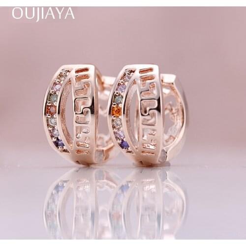 OUJIAYA Luxury Hollow 585 Rose Gold Drop Women Earrings Micro Wax Inlay Natural Zircon Vintage Wedding Party Gifts Jewelry A7