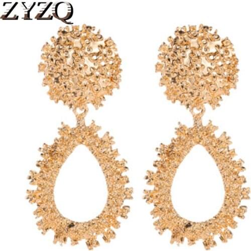 ZYZQ Classic Punk Rough Surface Drop Earrings For Women Fashion Hyperbole Party Accessories Wholesale Lots&Bulk Jewelry Earrings