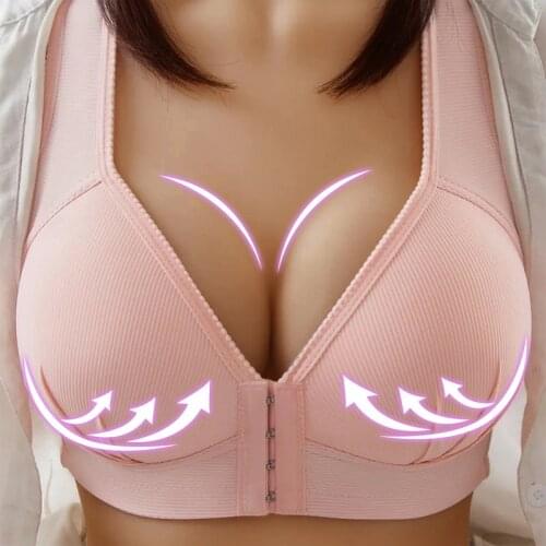 1PC Front Closure Lace Bras For Women Comfy Cotton Sexy Push Up Bra Full Cup Padded Underwire Support Brassiere Lingerie