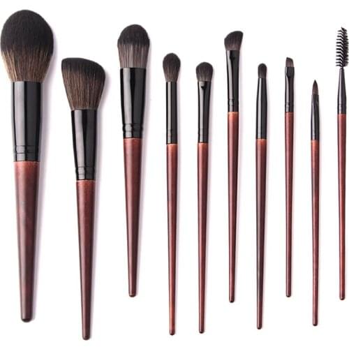 10Pcs Makeup Brushes Set Cosmetic Eye Shadow Brush Blush Eyeliner Brush Blending Beauty Make Up Brush Tool Nylon Makeup Bristles