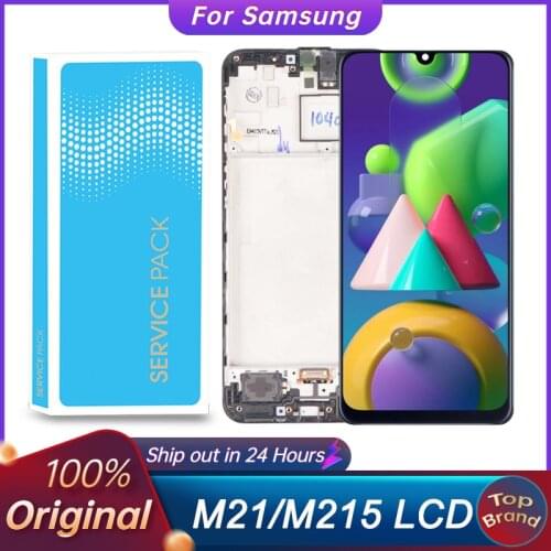 100% Original For Samsung Galaxy M21 M215 SM-M215F LCD Display Touch Panel Digitizer Display For Samsung M21 LCD Replacement