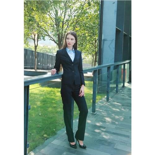 2015 Custom made Winter Slim work wear Elegant women OL fashion Formal set Plus size Office Business suit
