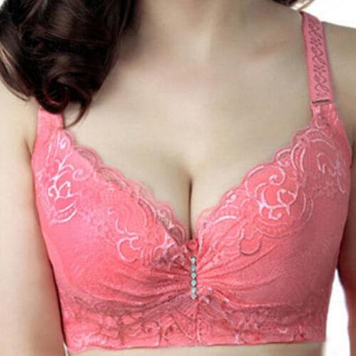 2021 Women Bra Fashion Back Closure Solid Comfort Sexy Push Up Bras Gather Upgrade Lace Cute Plus Size Ladies Women Bra
