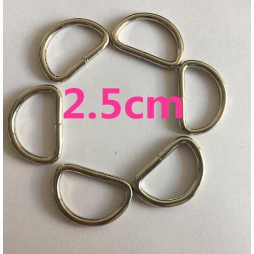 50pcs/lot 1 inch 25mm Gold/Silver metal D Dee Ring buckle adjustable buckles for bag webbing strap DIY accessories