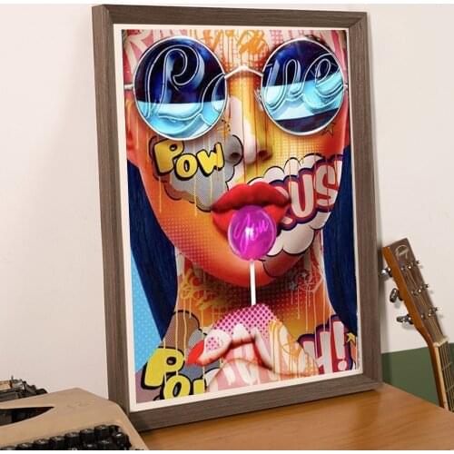 5D DIY diamond painting Sunglasses girl Full square/round Embroidery Pattern 3D Cross stitch kits mosaic wall stickers