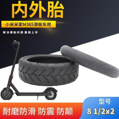 8 1/2x2 Rubber Butyl Rubber Inner and Outer Tube Thickened Vacuum Outer Tube 8.5x2 for Xiaomi Miyia M365 Electric Scooter