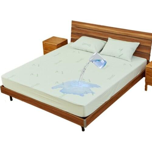 Bamboo fiber material bed sheet Air layer waterproof Anti-mite Bed cover Breathable Quilted Bedding soft Mattress cover