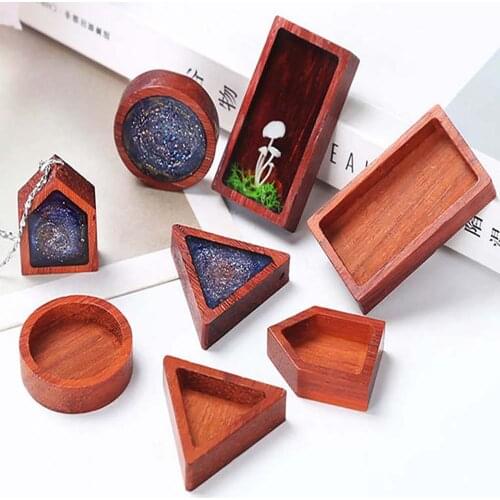 DIY Wood Jewelry Molds For Making Resin Mat Decoration Handmade Jewelry Pendant Accessories Red Pear Solid Wood Handcraft Gifts