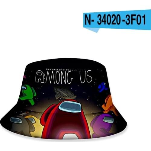 Among Us Game child Hat Double-sided Baby Girls Boys Bucket Hat Spring Summer student Kids Hats Infant Toddler Beach Sun Caps