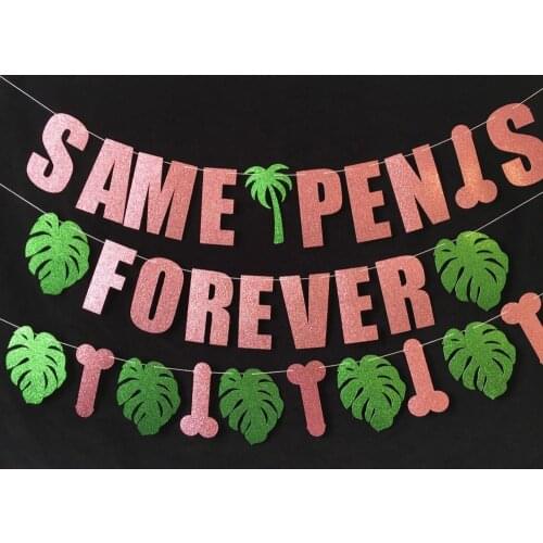 Bachelorette Party SAME PENIS FOREVER Banner Wedding Decoration Bunting Rose Gold Bachelorette Party Decorations Hawaii Party