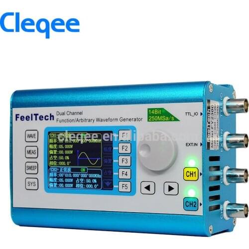 Cleqee FY2300H 25MHz Arbitrary Waveform Dual Channel High Frequency Signal Generator 250MSa/s 100MHz Frequency meter DDS