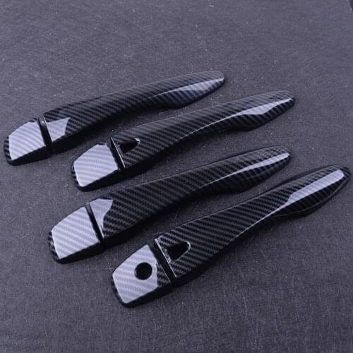 DWCX 8pcs Car Black Carbon Fiber Texture Style Door Handle Cover Hand Grip Trim Fit For Nissan Altima 2016 2017 2018