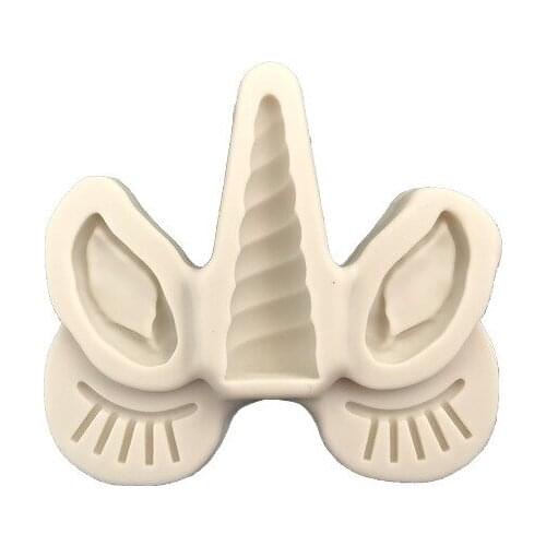 Unicorn Ear Eye Horn Silicone Mold Cupcake Decoration Fondant Mold DIY Party Cake Decorating Tool Candy Chocolate Mould