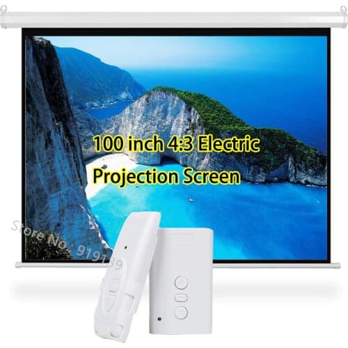 3D Electric Projector Screen 100 inches 4:3 Projection Screen 80x60inch Viewable Area For HD Beamer Cinema School Classroom