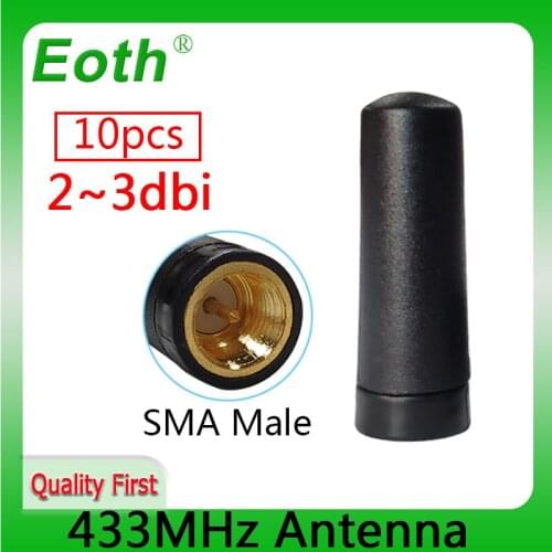 10pcs lot 433 MHz Antenna 2.15dBi SMA Male Connector Mini Size 433MHz antena directional antenne for wireless Lorawan watermeter