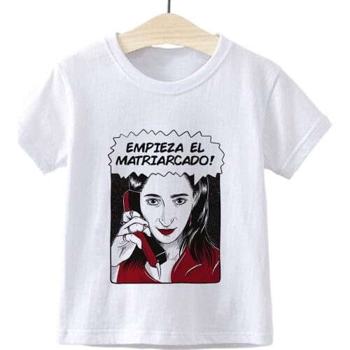 Boys LA CASA DE PAPEL Raquel Murillo Print Clothes Girls Funny T-shirts Costume Children summer Clothing Kids Tees Baby Tshirts