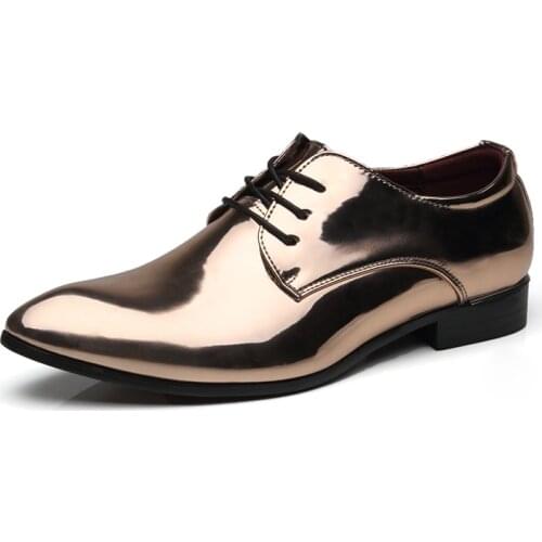 HSXLZK Men's Patent Leather Shoes