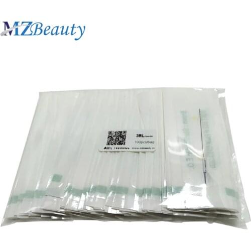 Round 3 Traditional Permanent Makeup Needles Sterilized Tattoo Tip For PMU Machine 0.35x50 mm 3RL 3RS Caps Microblading Supplies