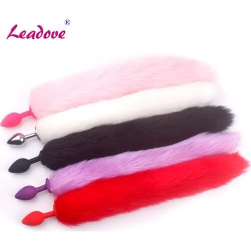 Adult Game Metal Silicone Feather Anal Toys Fox Tail Anal Plug Erotic Anal Pleasure Toy Butt Plug Sex Toys For Woman Butt Plug
