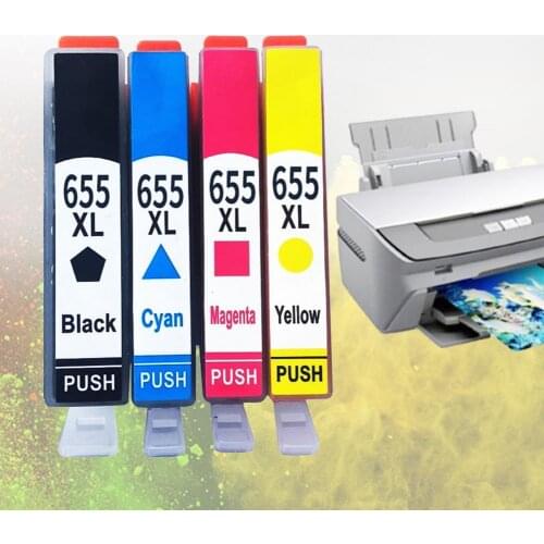 Ink Cartridge Replacement Harmless PVC Ultra-high Capacity Printer Box for HP Deskjet 4615 for HP655 XL