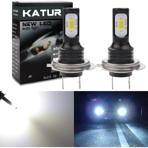 Katur 2pcs H7 Led Bulbs For Cars Running Driving Fog Lights Super Bright 6000K White Auto Lighting Powerful Fog Lamp Canbus Led