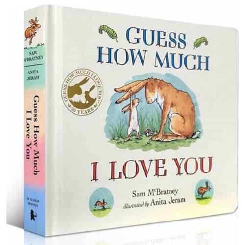English board book Guess How Much I Love You hard card flap book 0-5 kids children reading learning picture book